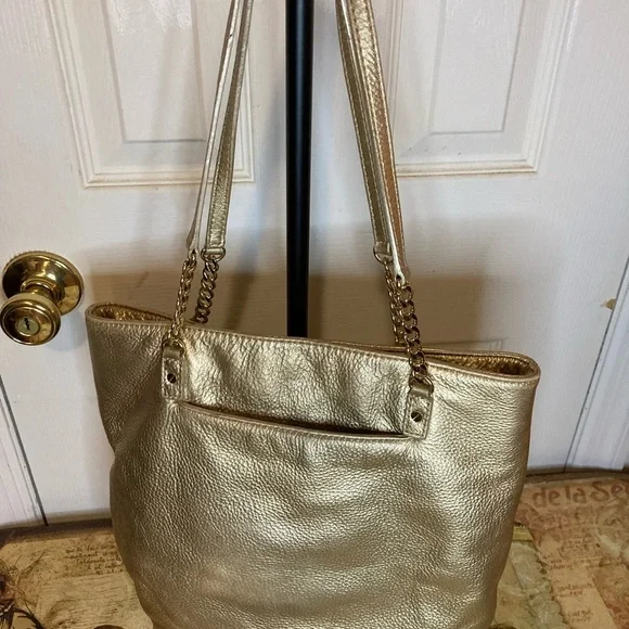 MK Michael KORS GOLD LEATHER SHOULDERBAG
